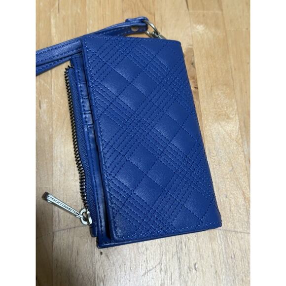 French Connection Wallet Royal Blue Zip Purse Card Holder 5.5”X3.5” Wristlet - Picture 3 of 4